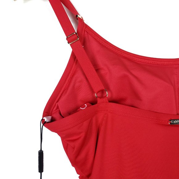 Calvin Klein Logo Red One Piece Swimsuit Sporty - Picture 6 of 9
